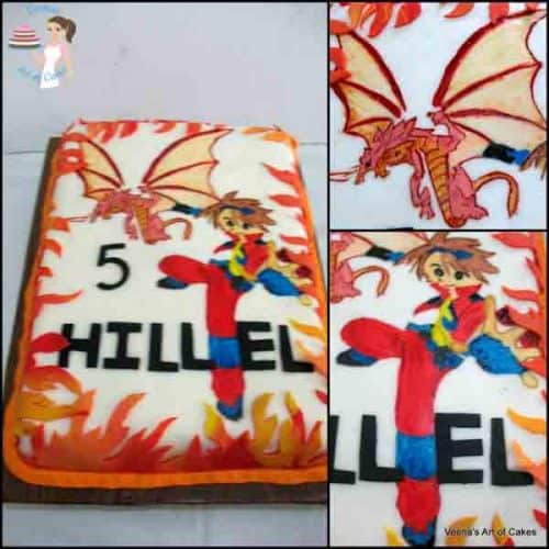 Hand Painted Bakugan Cake Chocolate Sheet Cake