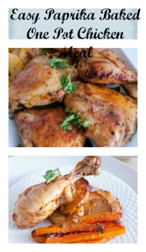 This easy paprika baked one pot chicken meal is a simple hearty lunch or dinner recipe with just five minutes hands on time. The oven does the rest for you. This easy paprika baked one pot chicken meal is a simple hearty lunch or dinner recipe with just five minutes hands on time. The oven does the rest for you.