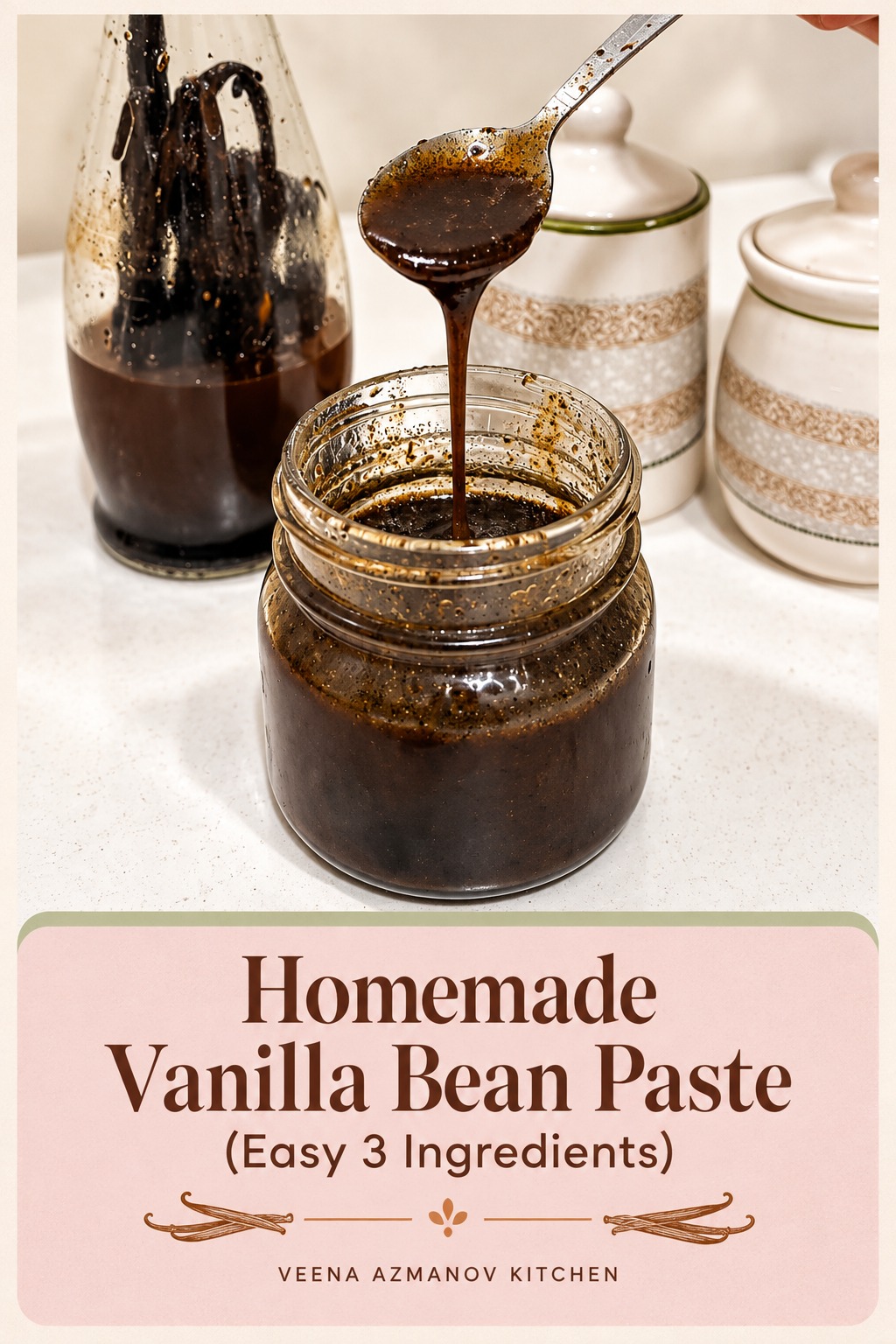 Pinterest image for homemade Vanilla Bean Paste.