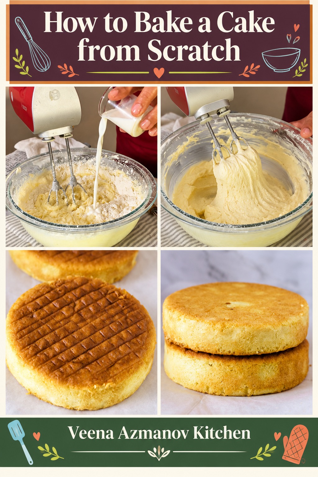 Pinterest image for How to Bake a Cake from Scratch.
