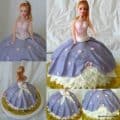 A collage of a princess cake.