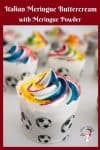 A close up of a cupcake decorated with buttercream.