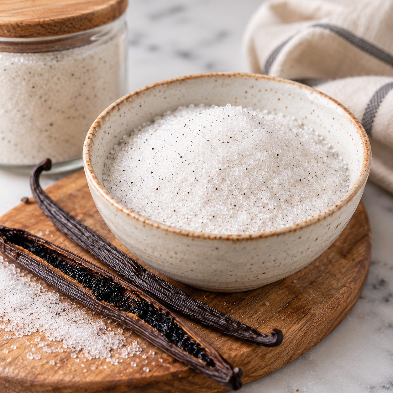 A bowl with vanilla sugar.