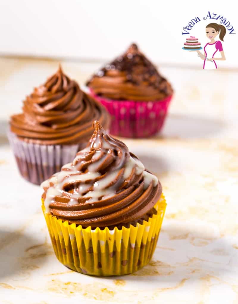 Cupcakes with Chocolate buttercream frosting.