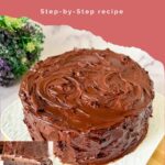 Pinterest image for chocolate mud cake with Ganache.