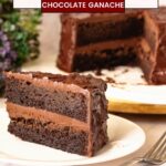 Pinterest image for chocolate mud cake with Ganache.