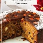 Pinterest image for the classic rich fruit cake recipe.