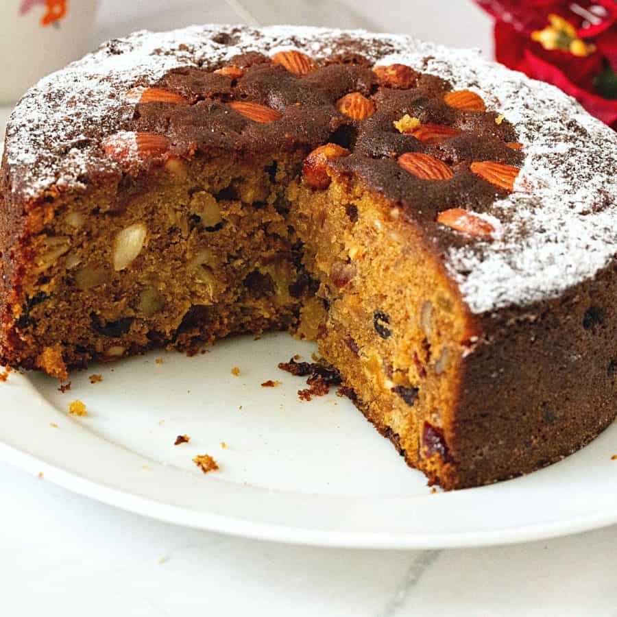 Traditional Fruit Cake – Classic Rum Soaked Christmas Fruitcake- Veena ...