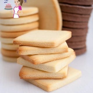 A stack of chocolate sugar cookies.