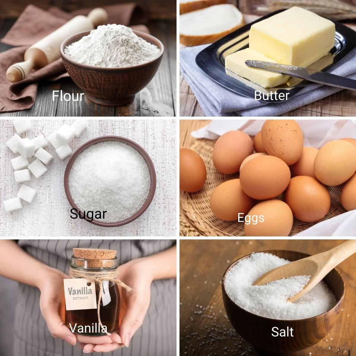 Ingredients for making sugar cookies.