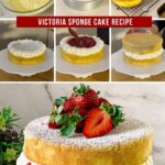 Pinterest image for Victoria Sponge Cake with Jam and Buttercream.