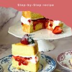 Pinterest image for Victoria Sponge Cake with Jam and Buttercream.