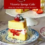 Pinterest image for Victoria Sponge Cake with Jam and Buttercream.