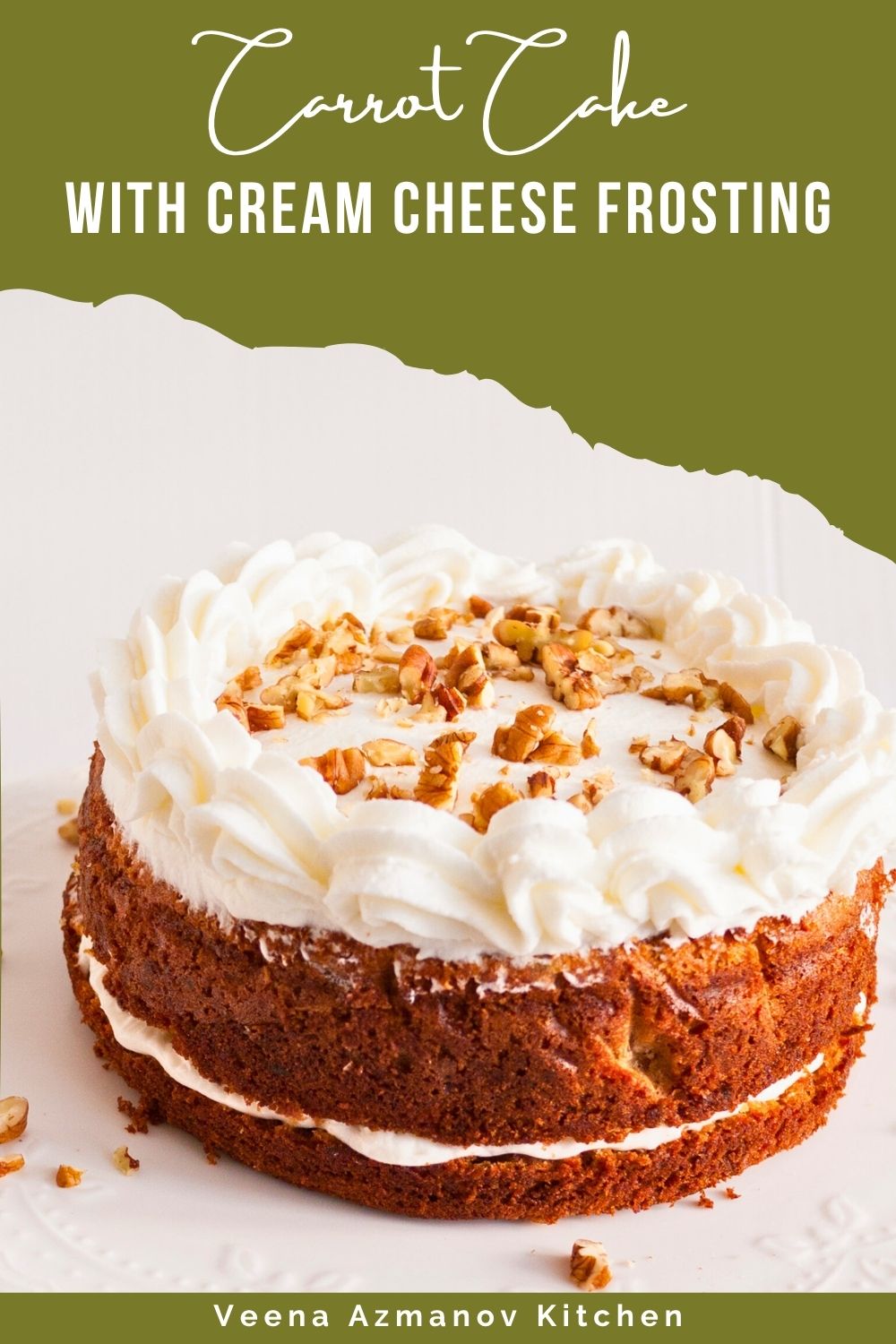 Pinterest image for Carrot Cake with Cream Cheese Frosting.