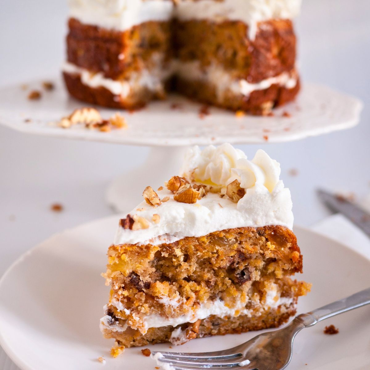 A cream cheese frosting carrot cake.