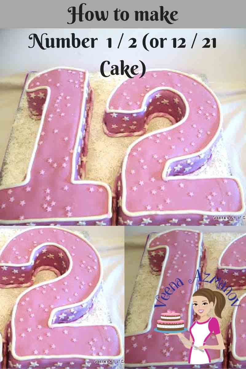 A cake designed to look like the number 12