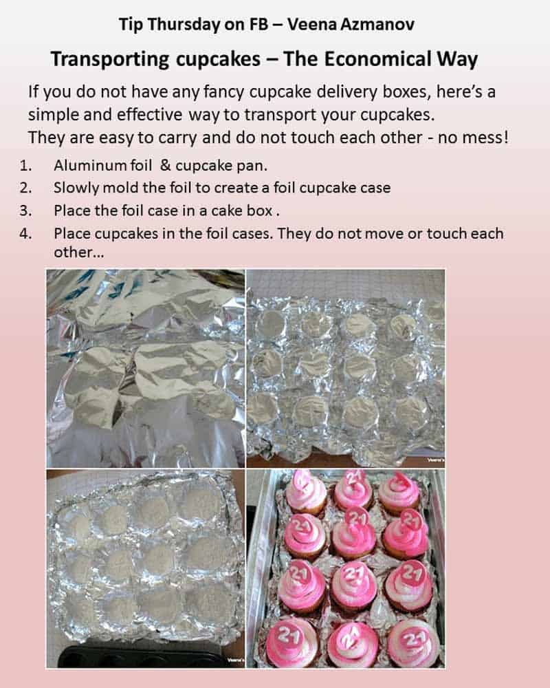 A webpage on how to transport cupcakes.