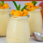 Pinterest image for Mango Mousse Recipe - Rich, Creamy, Eggless.
