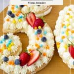 Pinterest image for number shaped cakes.