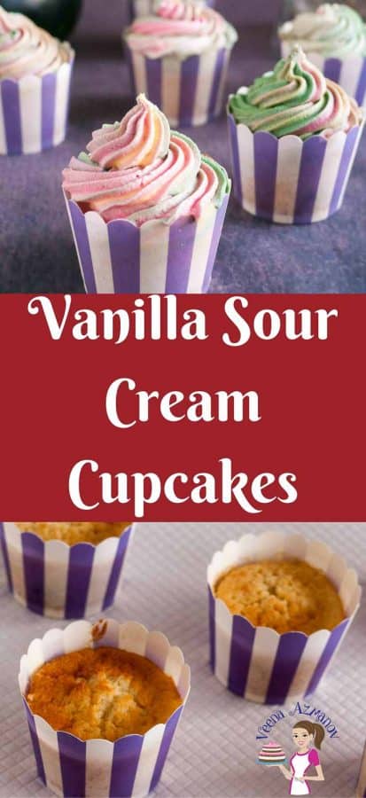 These moist Vanilla Sour Cream Cupcakes is a simple easy and effortless recipe. A perfect recipe to have on hand when you want to make a quick but delicious no fuss cupcake recipe. The sour cream keeps them moist and creamy. Enjoy these as a tea cake just on it's own or make some delicious sweet cream buttercream to go with it