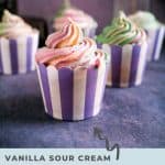 Pinterest image for sour cream cupcakes.