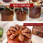 Pinterest image for Devils Food Chocolate cake with Chocolate Ganache.