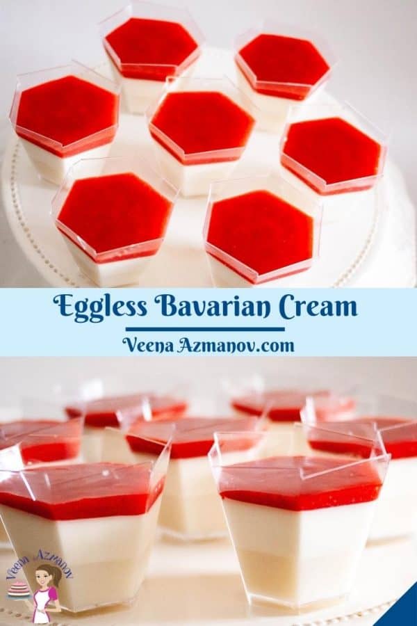 Pinterest image for Eggless Bavarian Cream..