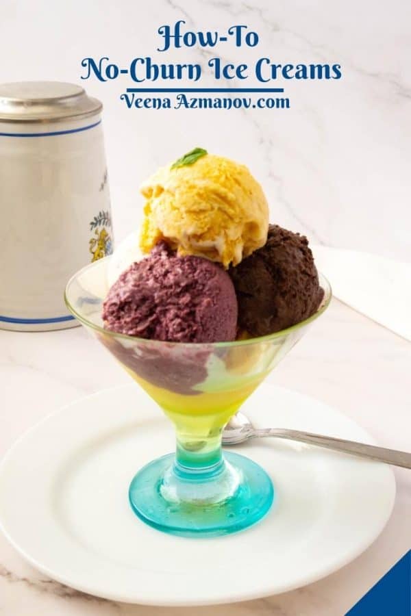 Pinterest image for no churn ice cream.