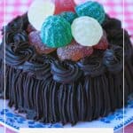 Pinterest image for diabetic chocolate cake.