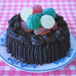 A ganache frosted diabetic chocolate.