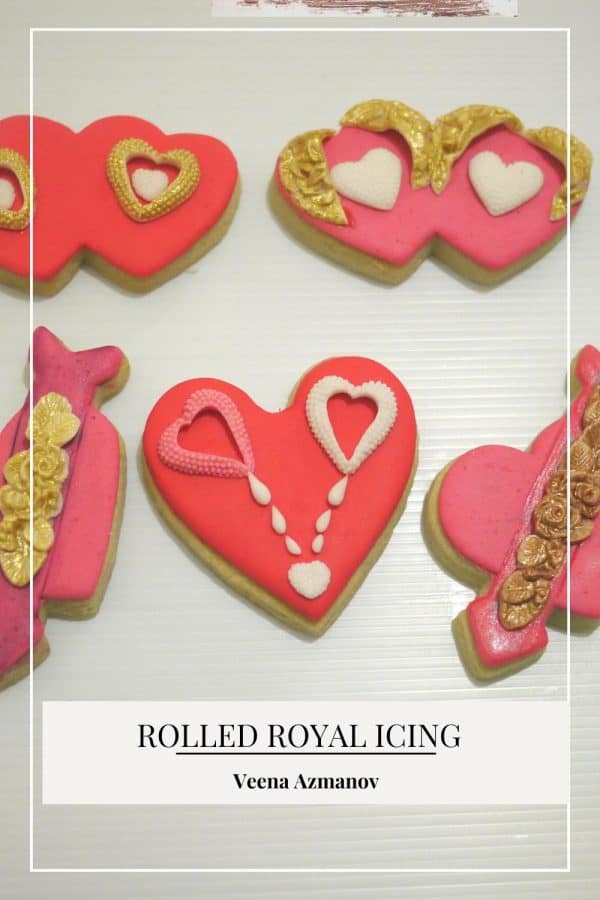 Pinterest image for rolled royal icing.