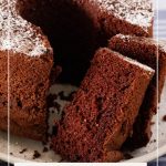 Pinterest image for chocolate chiffon cake.