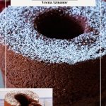 Pinterest image for chocolate chiffon cake.