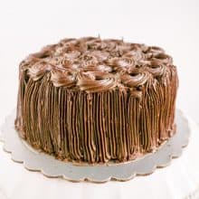 Frosted chiffon cake with Kahlua frosting.