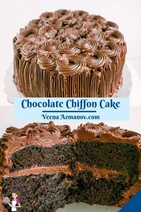 Pinterest image for chiffon cake.