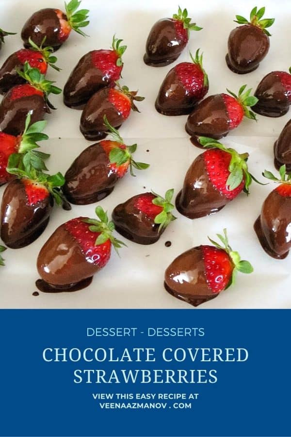 Pinterest image for chocolate dipped strawberries.