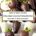 Pinterest image for Chocolate Covered Strawberries.
