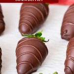 Pinterest image for Chocolate Covered Strawberries.