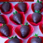 Pinterest image for Chocolate Covered Strawberries.