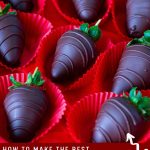 Pinterest image for Chocolate Covered Strawberries.