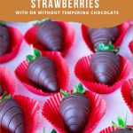 Pinterest image for Chocolate Covered Strawberries.