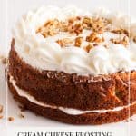 Pinterest image for cream cheese frosting.