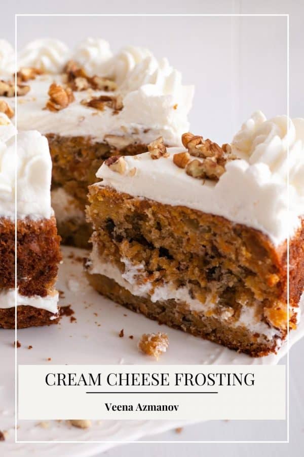 Pinterest image for cream cheese frosting.