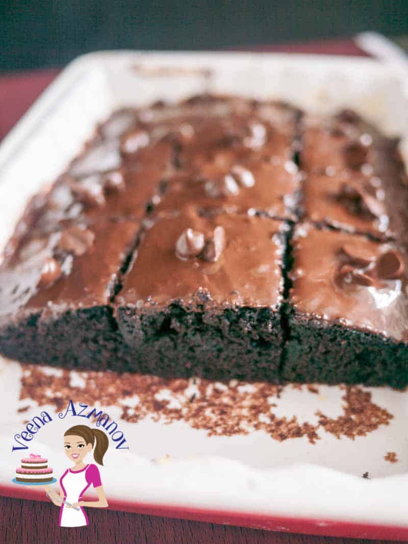 A moist chocolate sheet cake.