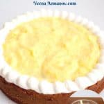 Pinterest image for custard cake filling.
