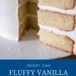 Pinterest image for vanilla cake.