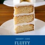 Pinterest image for vanilla cake.