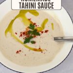 Pinterest image for Tahini Sauce Homemade.