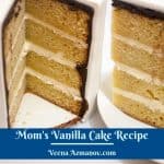 Pinterest image for vanilla cake.