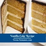 Pinterest image for vanilla cake.